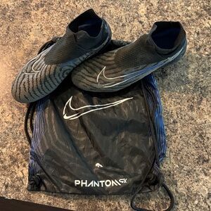 Nike Black and Blue Phantom High Gx Elite Cleats